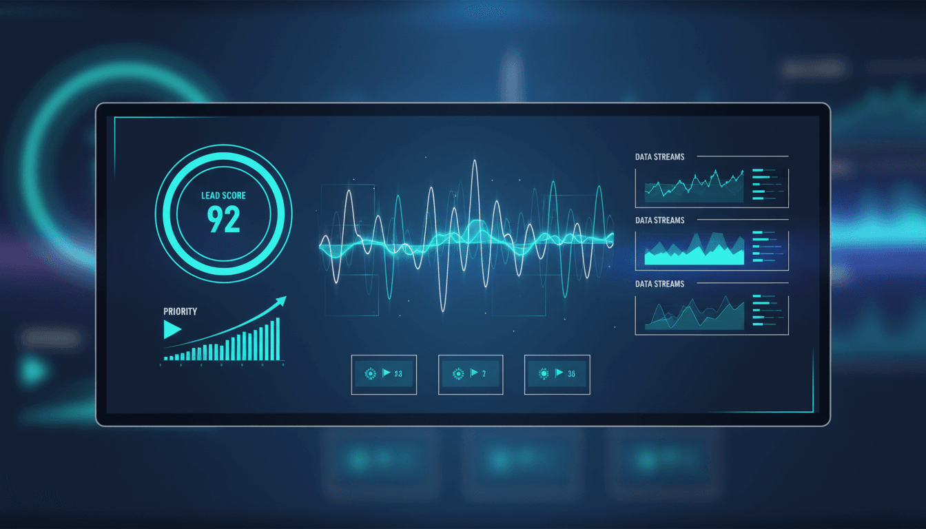 Dashboard showing lead scores and priority indicators