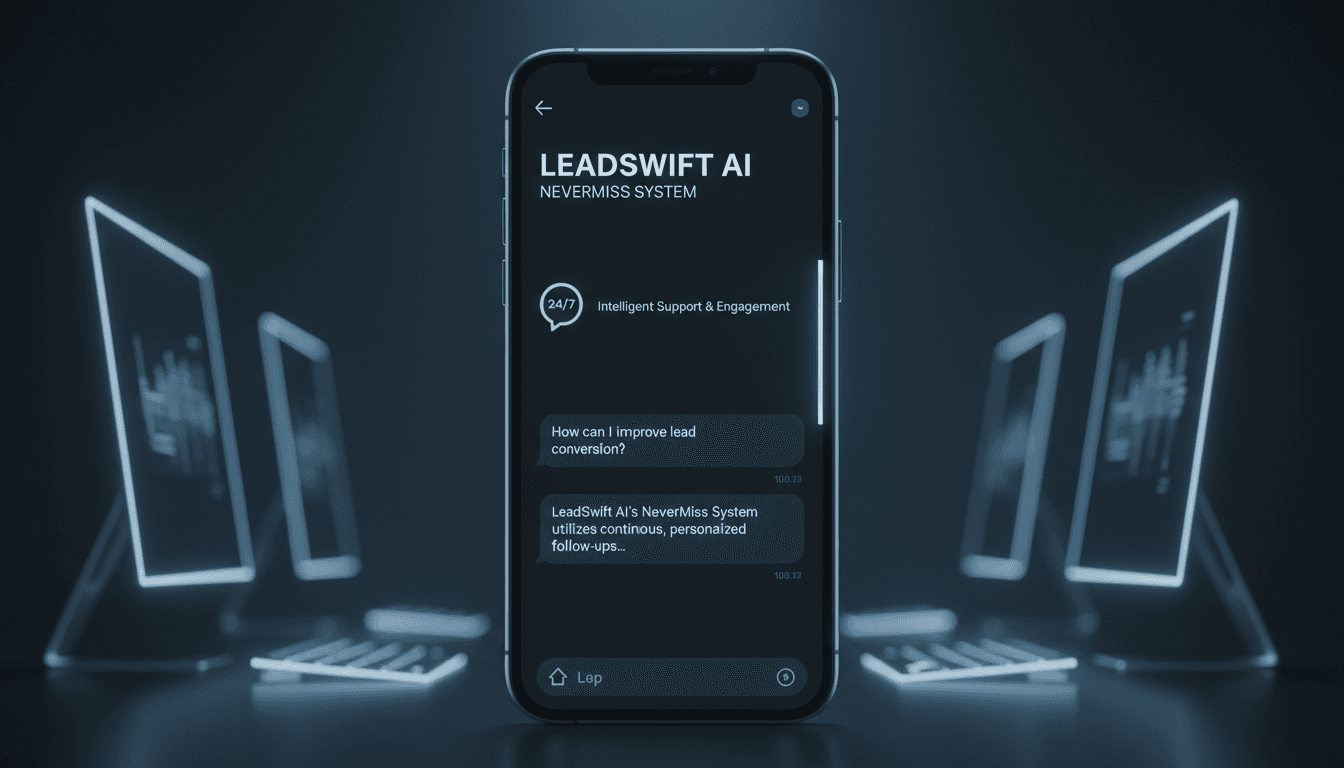 Smartphone displaying AI chat interface in dark room